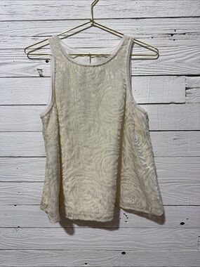 Women’s Ivory Beaded Sleeveless Tank Top